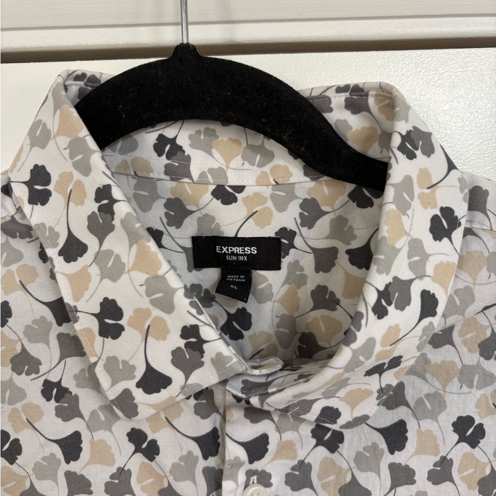 Express Men's Patterned Button Down Shirt - image 3